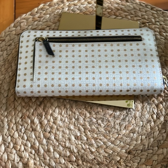 Fossil White and Gold Polka Dot Wallet - Picture 2 of 5